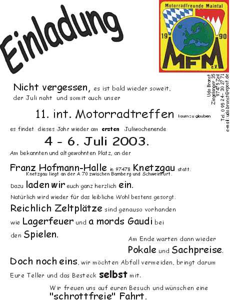 Unser Treffen      am 4.-6. Juli 2003